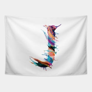 Colorful Painted Initial Letter J Tapestry