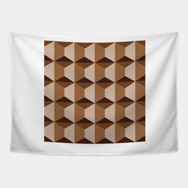 Cubes in perspective allover pattern Tapestry by kallyfactory