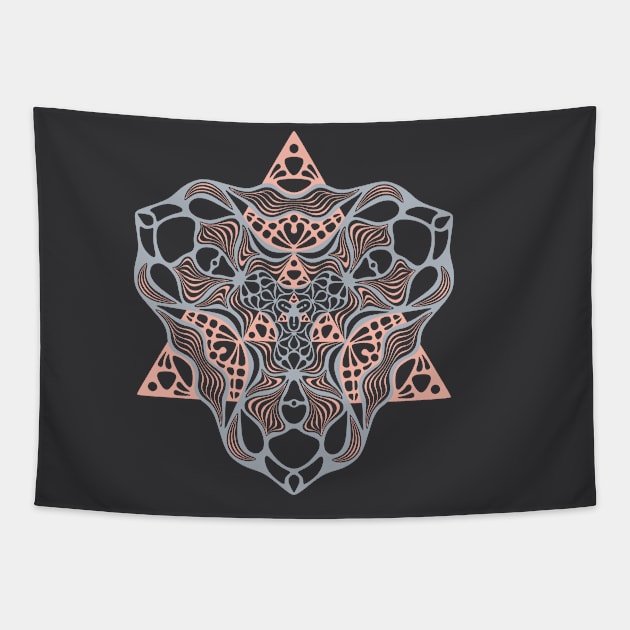 Organic Merkaba Mandala Tapestry by inamandalart