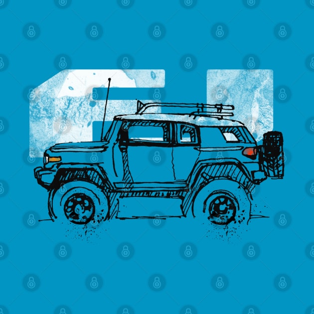 Toyota FJ Cruiser - Sketch artist Profile, best gift for FJ's Dad, Mom birthday gift, off road T-Shirt by mismail