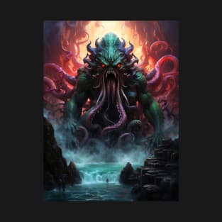 Large Cosmic Horror Kaiju Rising out of the Water T-Shirt