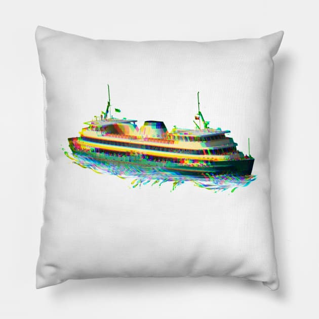 Reckless - Manly Ferry (white type) Pillow by Simontology