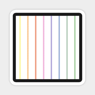 Vintage white and pastel rainbow stripes - vertical narrow Magnet