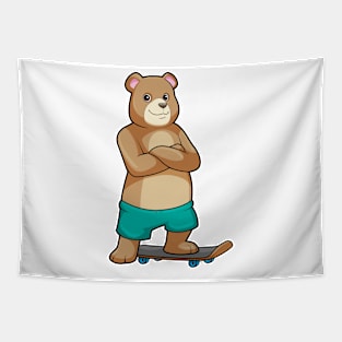 Bear as Skater with Skateboard Tapestry