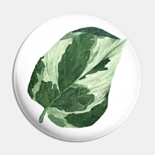 Pothos Pearl and Jade Leaf Pin