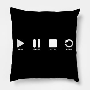 play pause stop Pillow