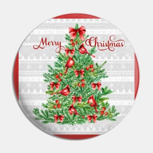 Red Cardinal Christmas Beauty B1 Pin