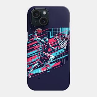 Glitch Ballin': 8-Bit Baller Vibes for the Digital Dribbler Phone Case