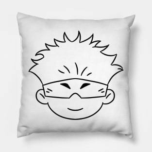 Gojo chibi cute black line Pillow