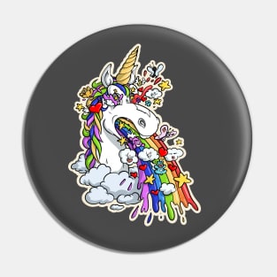 Unicorn - little colorful vomit Pin