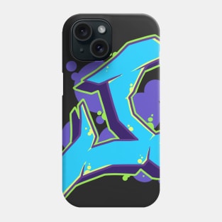 Letter J - Graffiti Street Art Style Blue Phone Case