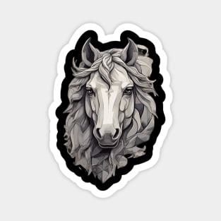 Horse Head with Mane in Grey Magnet