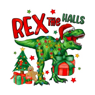 Rex The Halls Dinosaur T-Shirt