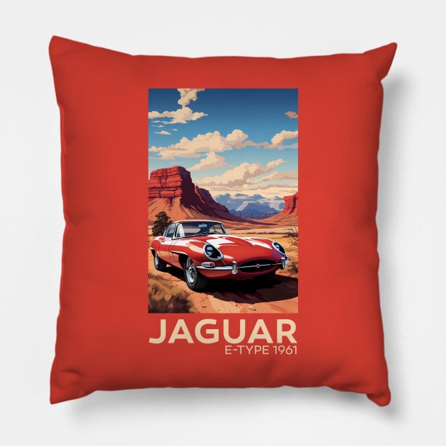 Jaguar E-Type Series 1 Pillow by MaxDeSanje 