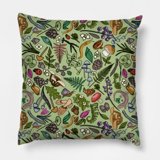 Flora and Fauna From The Redwood Forest Floor Pillow