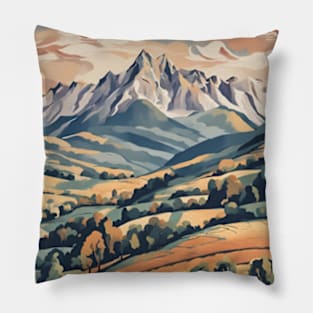 golden mountain Pillow