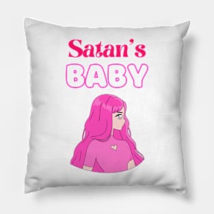 Satan's baby white background Pillow