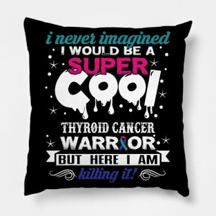 Super Cool Thyroid Cancer Awareness Ribbon Pillow