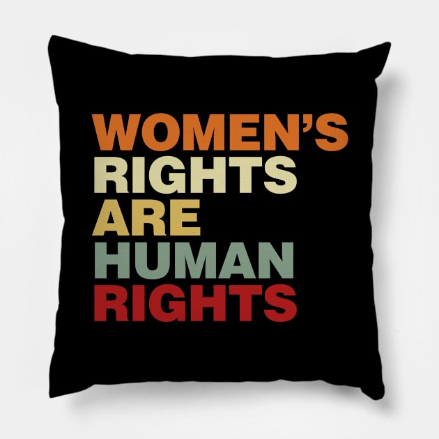 Women's Rights are Human Rights Pro Choice Feminist Pillow by TheBeardComic