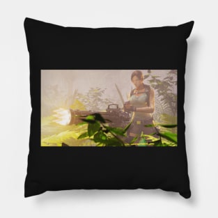 Tomb Raider - machine gun Pillow