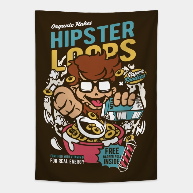 Retro Cereal Box Hipster Loops // Junk Food Nostalgia // Cereal Lover Tapestry by Now Boarding