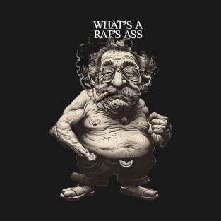 Puff Sumo: Asking for a Friend... What's a Rat's Ass? on a Dark Background T-Shirt