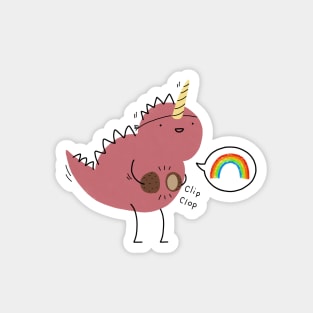Dinosaur dressed up as a unicorn Magnet
