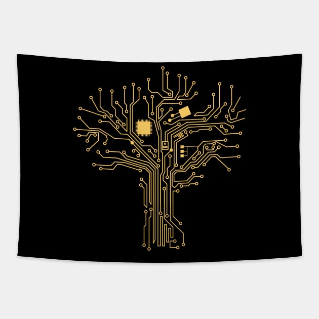 Tree Of Tech Nerd Life CPU Tapestry by SinBle