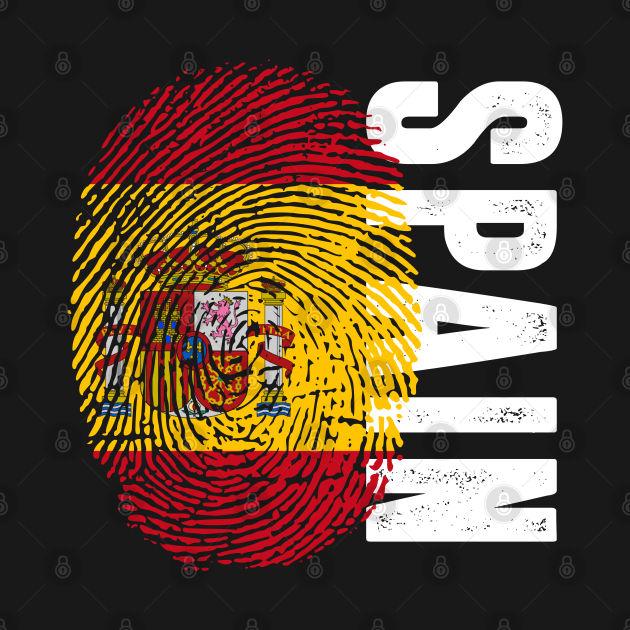 Spain Flag Fingerprint My Story DNA Spanish by Your Culture & Merch