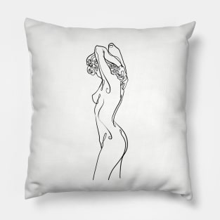 Waking up, Nude Art, Drawing, Woman Pillow