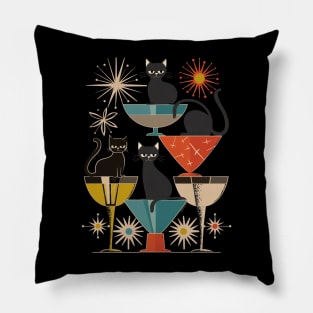 Mid-Century Modern CAT Vases Pillow