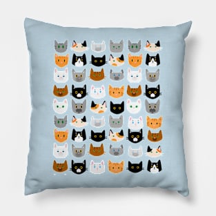 Cute Cats Pattern Calico,Tabby,Tuxedo,Ginger and Others Pillow