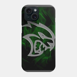 Hellcat Green Flames Phone Case