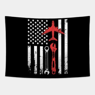 Airplane Mechanic Flag Tapestry