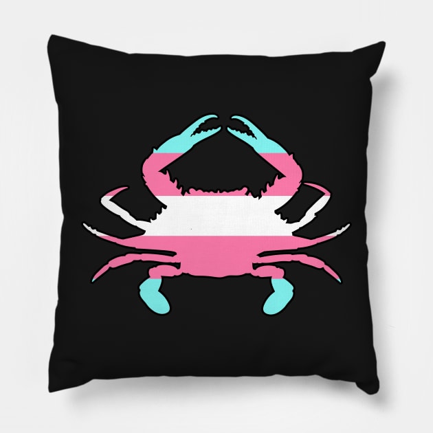 Blue Crab: Transgender Pride Pillow by ziafrazier