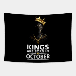 Kings Are Born In October Birthday Gift For Lover Panther Tapestry