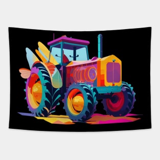 Love Tractor Psychedelic Farm Equipment Tapestry