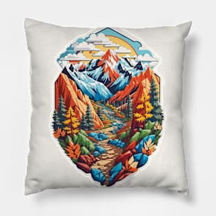 Forest and mountains Pillow