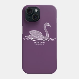 Mute Swan with Common and Scientific Names - water bird design Phone Case