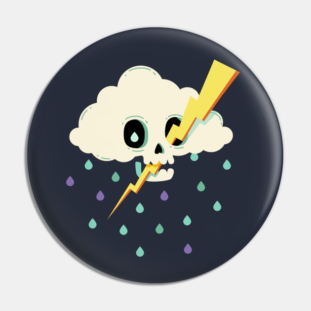 Skull Rain Cloud Pin by noeyedeer
