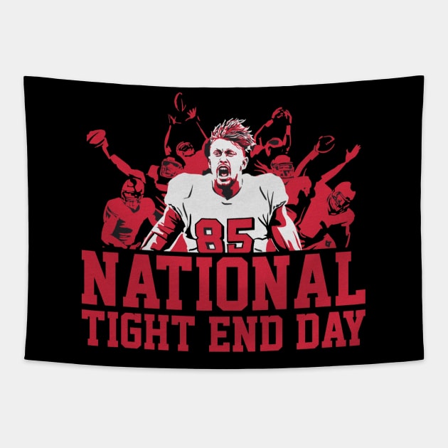 George Kittle National Tight End Day Tapestry by Chunta_Design