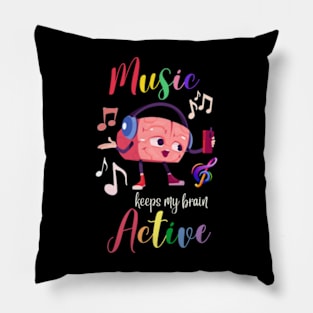 Aphasia Day Awareness Music Keeps My Brain Active Elderly Funny Music Retirement Pillow