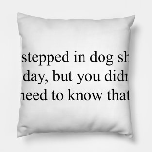 I stepped in dog shit today Pillow