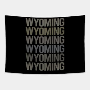 Gray Text Art Wyoming Tapestry