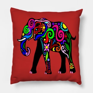 Psychedelic Elephant Pillow