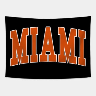 Miami - college university font letters text word basketball baseball softball volleyball hockey football lover fan player christmas birthday gift for men women kids mothers fathers day dad mom vintage retro Tapestry