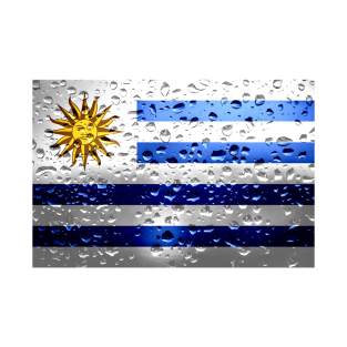 Flag of Uruguay - Raindrops T-Shirt