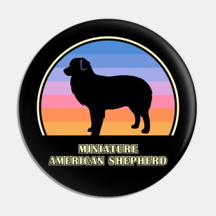 Miniature American Shepherd Vintage Sunset Dog Pin