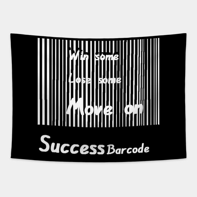 Success Barcode illustration on Black Background Tapestry by 2triadstore