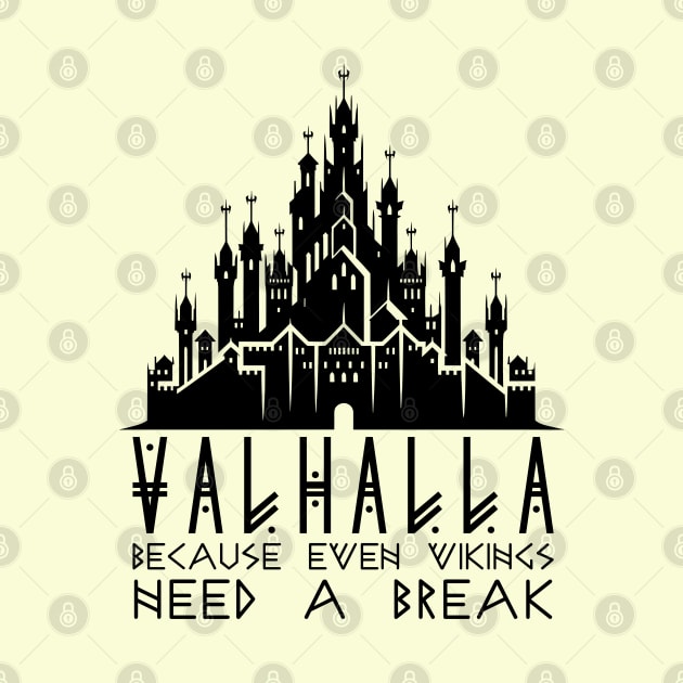 Valhalla: Because Even Vikings Need a Break - Valhalla Castle Silhouette by AmandaOlsenDesigns